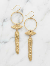 Load image into Gallery viewer, Reina Brass Goddess Earrings
