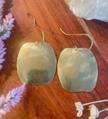 Hammered Brass Harvest Apple Goddess Earrings