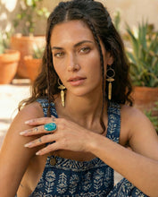 Load image into Gallery viewer, Reina Brass Goddess Earrings