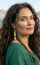 Load image into Gallery viewer, Eira Hammered Brass Earrings