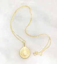 Load image into Gallery viewer, Saint Benedict Gold Coin Necklace