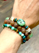 Load image into Gallery viewer, BROWN AGATE MALA BRACELET