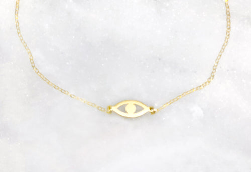 EVIL EYE COLLARBONE NECKLACE