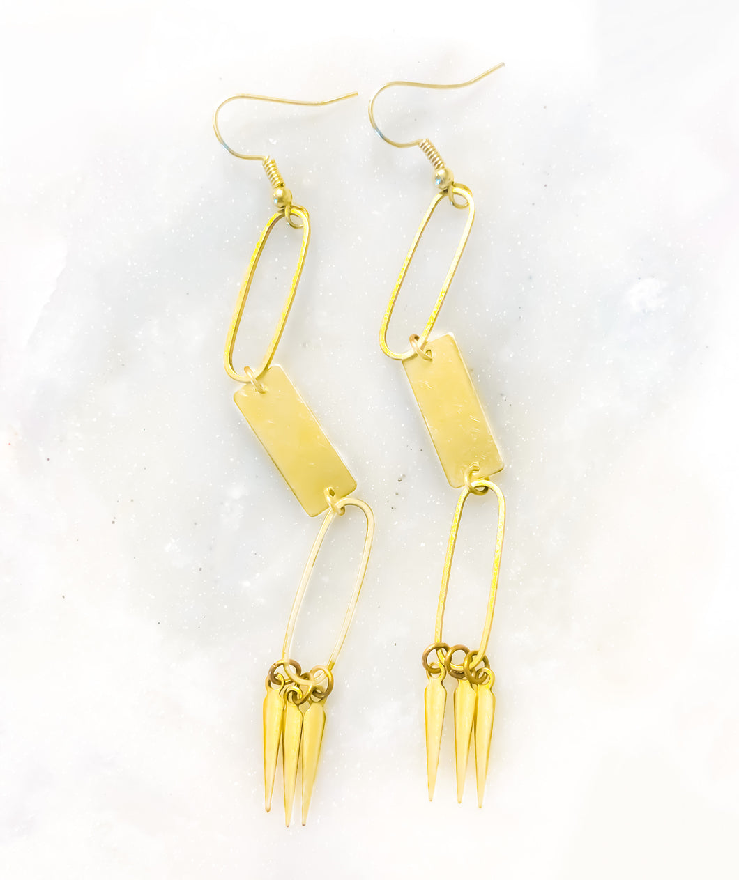 GEOMETRIC DROP FRINGE EARRINGS