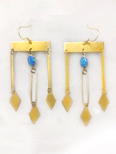 Load image into Gallery viewer, BLUE OPAL ARCHITECTURAL EARRINGS