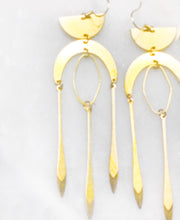 Load image into Gallery viewer, CRESCENT MOON AND SPEAR EARRINGS