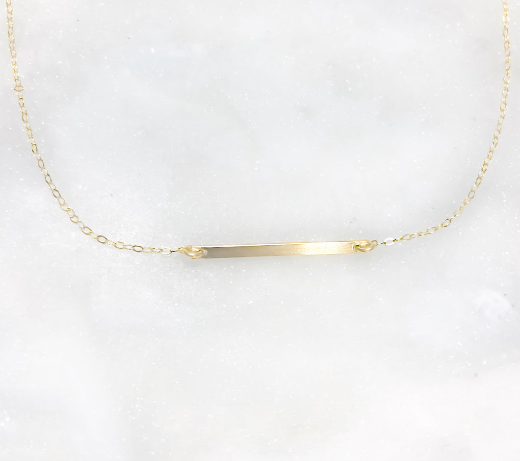 DAINTY GOLD BAR NECKLACE